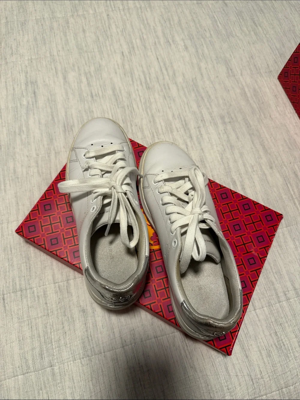 Tory Burch Kids White Leather Lace-Up Sneaker